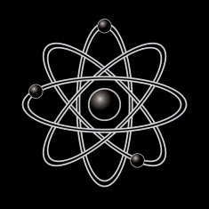 Atom part on black background free image download