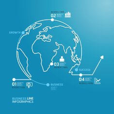 world business diagram line style template