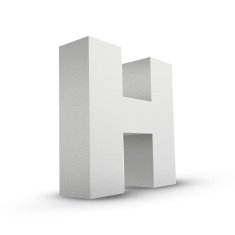 white letter H