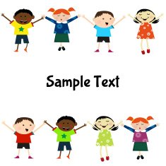 collection of happy children with place for text N2