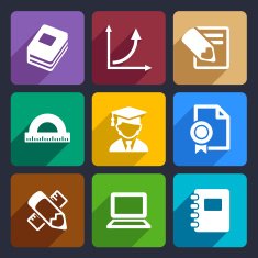 Mathematics Flat Icons Set 51