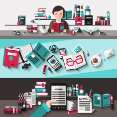 Books Banners Horizontal free image download