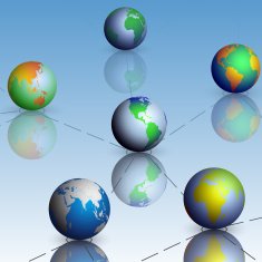 Set of globe world map with shadow vector N2
