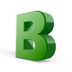 3d green letter B N3