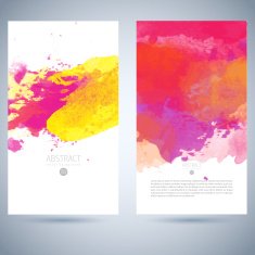 Set of vector watercolor template N69