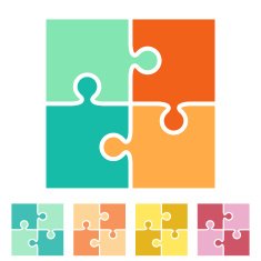 Jigsaw puzzle pieces - VECTOR N6