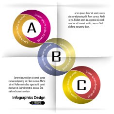 Concept of colorful banners clean presentation template