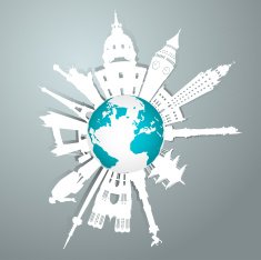 Vector World famous landmark collection