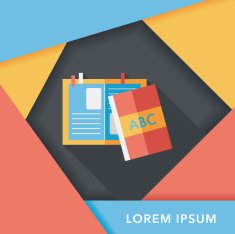 notebook flat icon with long shadow eps10 N86