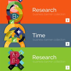 Flat design vector infographic banners with geometric infographics N165