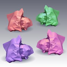 Set Of Various Crumpled Papers