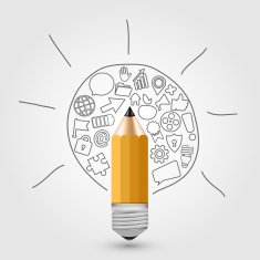 Vector concept pencil with idea N2