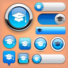 Education high-detailed modern buttons N3