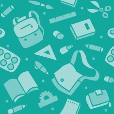 School pattern with education supplies N13