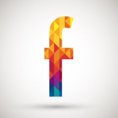 F symbol with colorful diamond