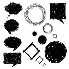 set of hand drawn sketch bubbles N2