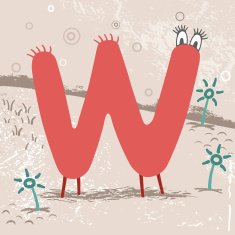 Cute alphabet Letter W