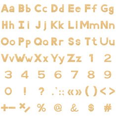 Alphabet numbers and signs set paper