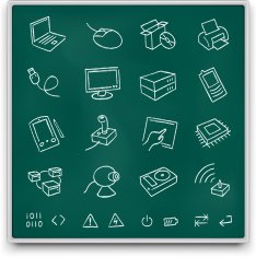 Chalkboard computer icons
