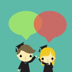 two graduate speak