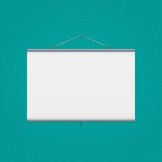 Vector projector screen over green