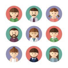 Set of avatar icons Vector illustration