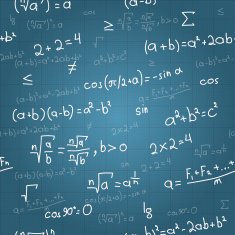 Mathematical formulas vector seamless pattern on blueprint Vector