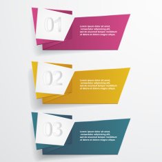 Vector origami banners with number options N2