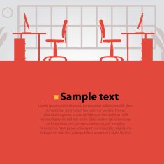 Office workplace vector bright background N2