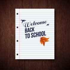 Back to school card Wooden background typography design Vecto N2
