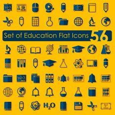 Set of education flat icons N128