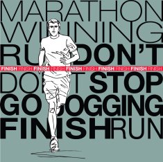male runner sketch illustration