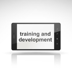 training and development words on mobile phone