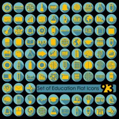 Set of education flat icons N131