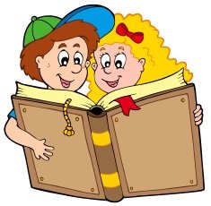 School boy and girl reading book N2