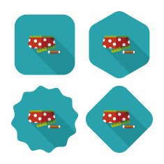 pencil box flat icon with long shadow eps10 N50
