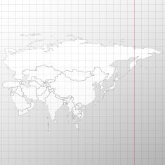 Eurasia map in a cage on white background vector