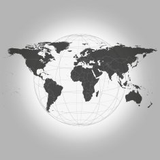 Black World Map Vector N8