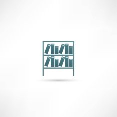 Books on the shelves simply retro vector illustration N2