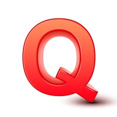3d red letter Q N8