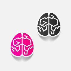 realistic design element brain N23