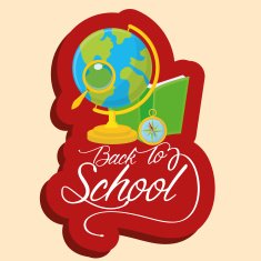 School Globe Book Compass And Magnifying Glass Isolated On Background N2