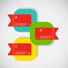 three colored squares vector
