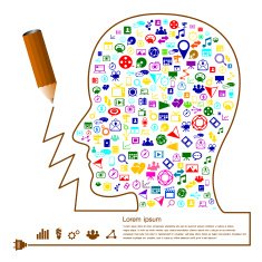 Creative splash pencil and head idea