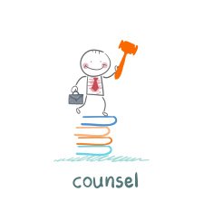 counsel stands on a pile of books N2
