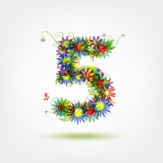 Five floral number for your design