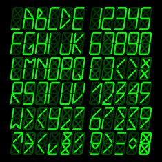 Digital Green Alphabet
