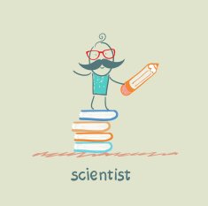 scientist holding a pencil