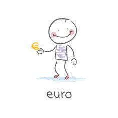 Man holding euro sign Illustration N2
