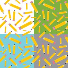 Seamless background set with pencil symbol N4